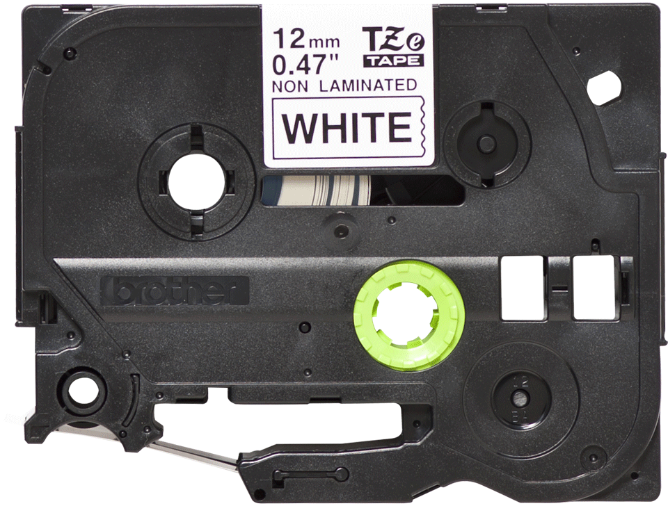 Eredeti Brother TZe-N231 nem laminált szalag – Fehér alapon fekete, 12mm széles 2